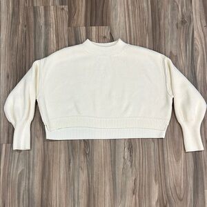 Free People Cream Crew Neck Sweater